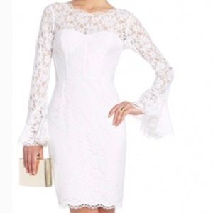 BCBGMaxAzria Ivory Lace Midi Dress